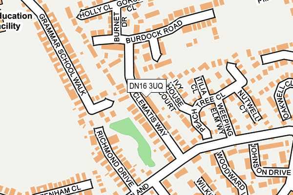 DN16 3UQ map - OS OpenMap – Local (Ordnance Survey)