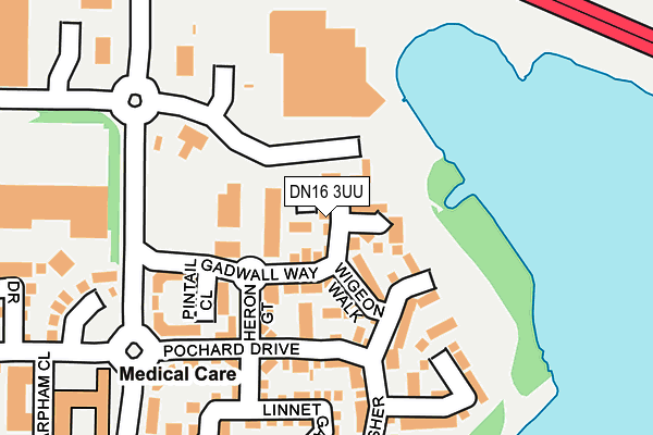 DN16 3UU map - OS OpenMap – Local (Ordnance Survey)
