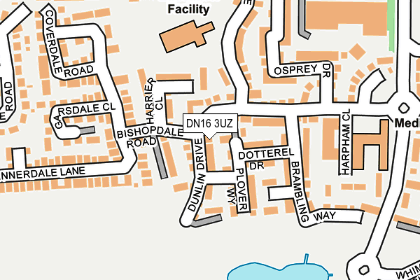 DN16 3UZ map - OS OpenMap – Local (Ordnance Survey)