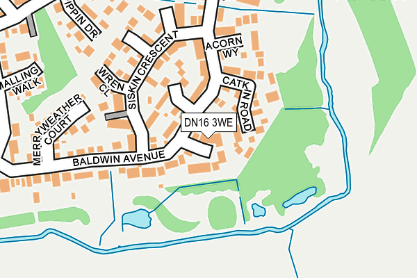 DN16 3WE map - OS OpenMap – Local (Ordnance Survey)