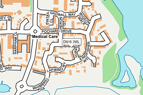 DN16 3WL map - OS OpenMap – Local (Ordnance Survey)