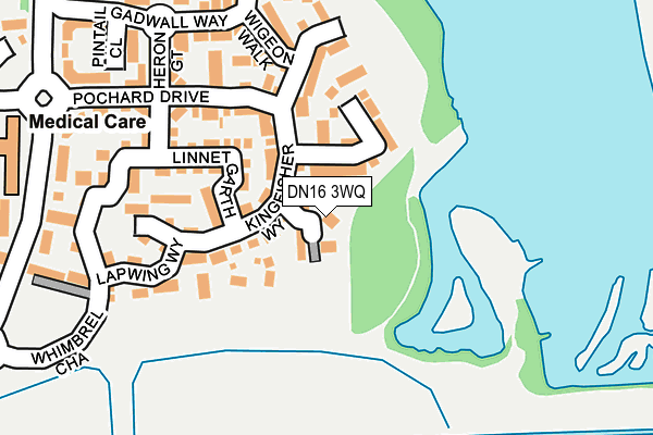 DN16 3WQ map - OS OpenMap – Local (Ordnance Survey)
