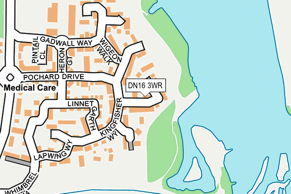 DN16 3WR map - OS OpenMap – Local (Ordnance Survey)