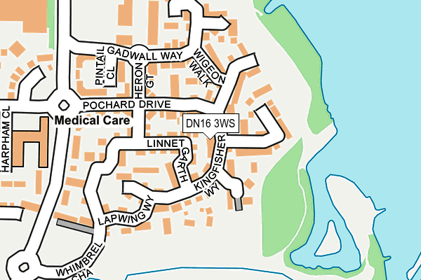 DN16 3WS map - OS OpenMap – Local (Ordnance Survey)