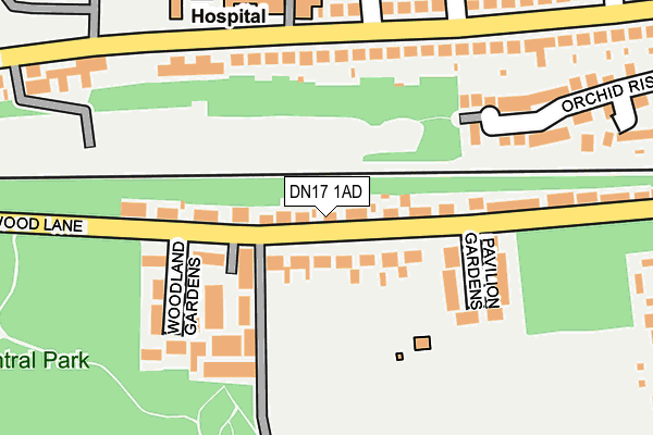 DN17 1AD map - OS OpenMap – Local (Ordnance Survey)