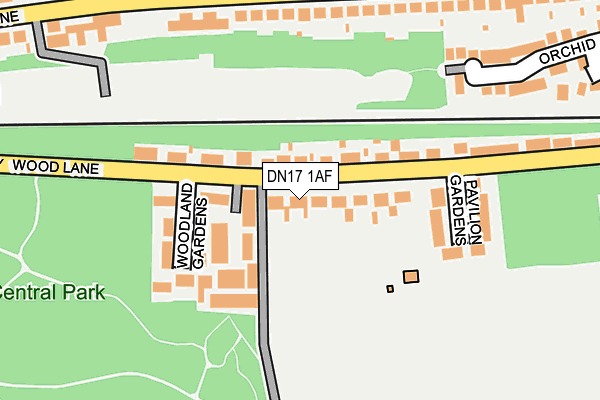 DN17 1AF map - OS OpenMap – Local (Ordnance Survey)