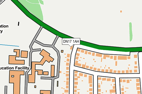 DN17 1AH map - OS OpenMap – Local (Ordnance Survey)