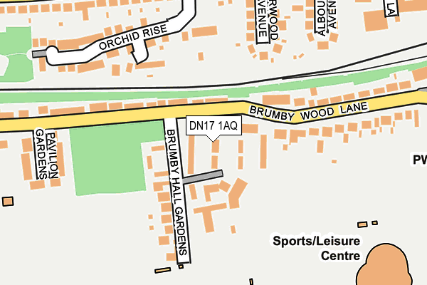 DN17 1AQ map - OS OpenMap – Local (Ordnance Survey)