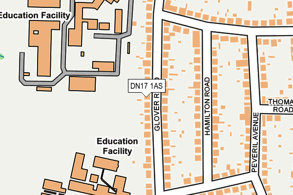 DN17 1AS map - OS OpenMap – Local (Ordnance Survey)