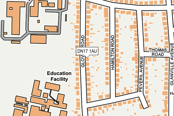 DN17 1AU map - OS OpenMap – Local (Ordnance Survey)