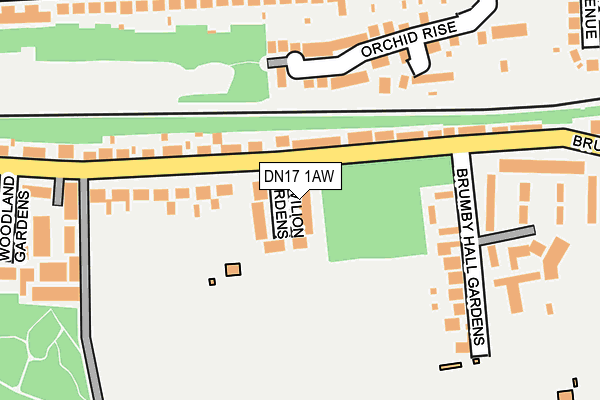 DN17 1AW map - OS OpenMap – Local (Ordnance Survey)