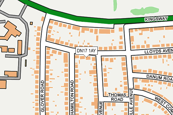 DN17 1AY map - OS OpenMap – Local (Ordnance Survey)