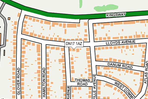DN17 1AZ map - OS OpenMap – Local (Ordnance Survey)