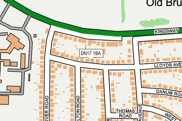 DN17 1BA map - OS OpenMap – Local (Ordnance Survey)