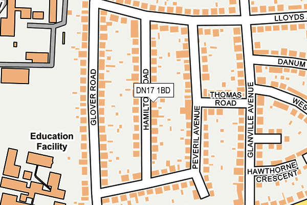 DN17 1BD map - OS OpenMap – Local (Ordnance Survey)