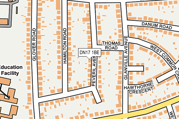 DN17 1BE map - OS OpenMap – Local (Ordnance Survey)