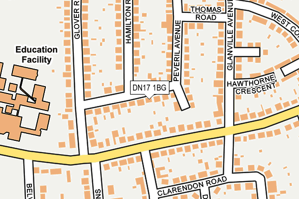 DN17 1BG map - OS OpenMap – Local (Ordnance Survey)