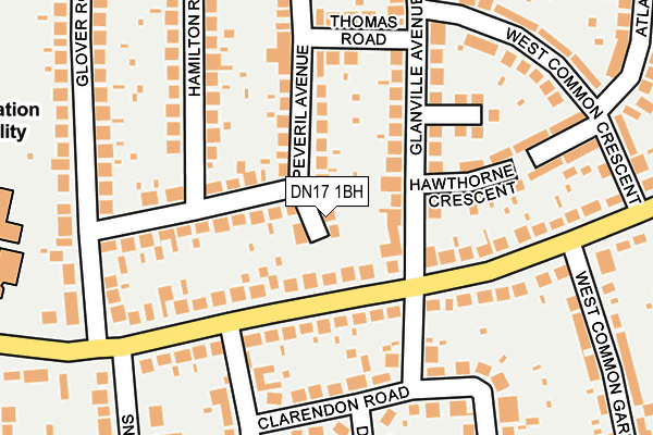 DN17 1BH map - OS OpenMap – Local (Ordnance Survey)