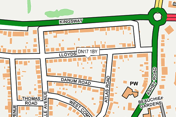 DN17 1BY map - OS OpenMap – Local (Ordnance Survey)