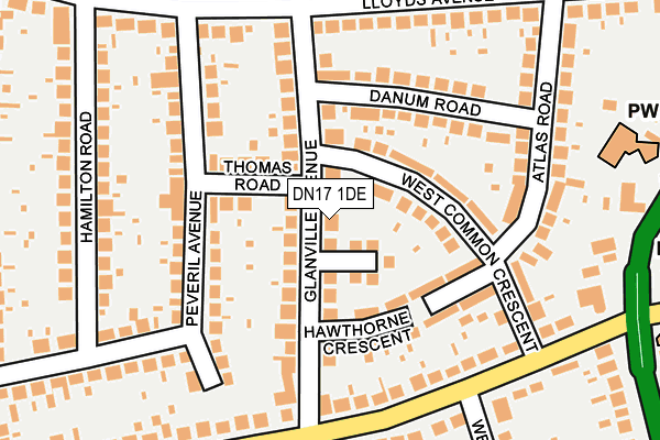DN17 1DE map - OS OpenMap – Local (Ordnance Survey)
