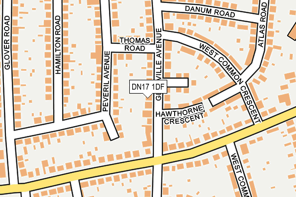 DN17 1DF map - OS OpenMap – Local (Ordnance Survey)