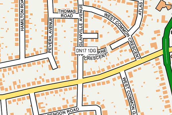 DN17 1DG map - OS OpenMap – Local (Ordnance Survey)