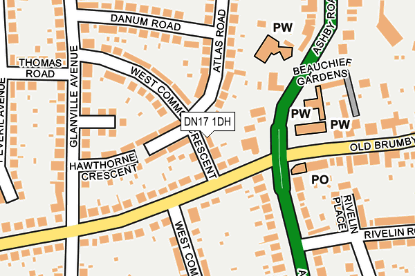 DN17 1DH map - OS OpenMap – Local (Ordnance Survey)