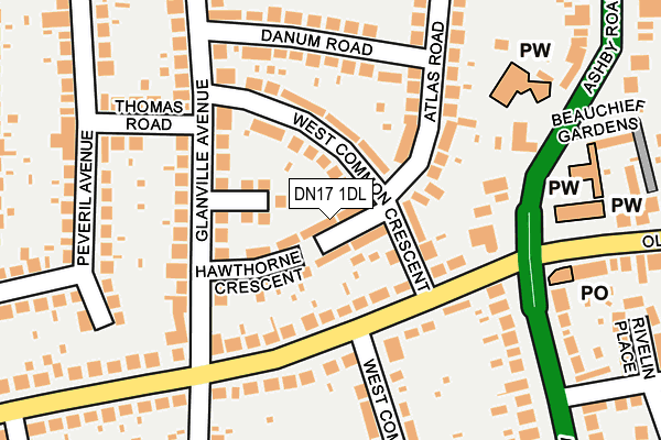 DN17 1DL map - OS OpenMap – Local (Ordnance Survey)