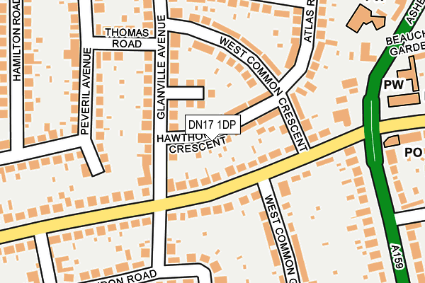 DN17 1DP map - OS OpenMap – Local (Ordnance Survey)