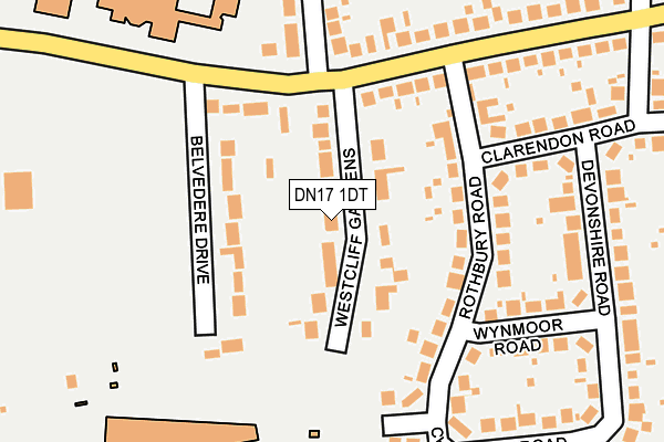 DN17 1DT map - OS OpenMap – Local (Ordnance Survey)