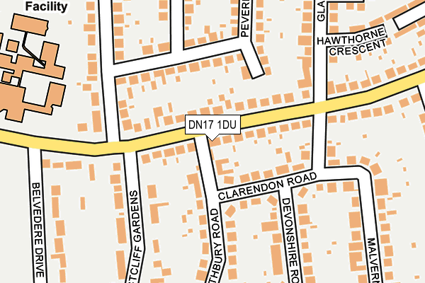 DN17 1DU map - OS OpenMap – Local (Ordnance Survey)