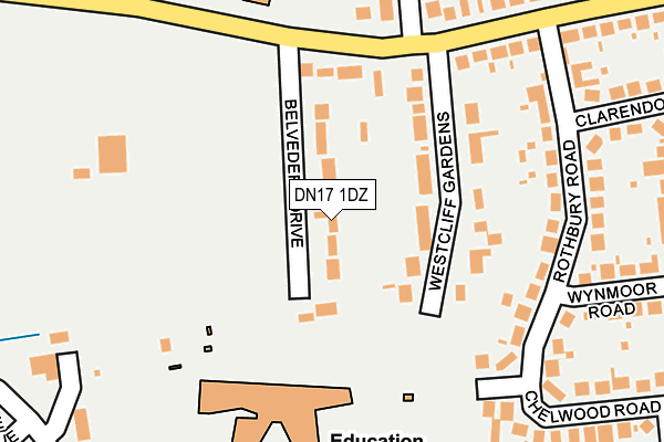 DN17 1DZ map - OS OpenMap – Local (Ordnance Survey)