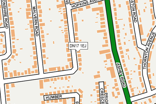 DN17 1EJ map - OS OpenMap – Local (Ordnance Survey)