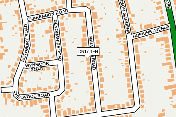 DN17 1EN map - OS OpenMap – Local (Ordnance Survey)