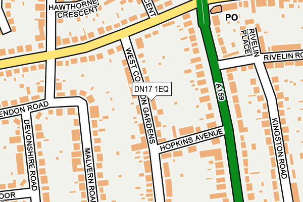 DN17 1EQ map - OS OpenMap – Local (Ordnance Survey)