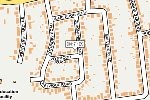 DN17 1ES map - OS OpenMap – Local (Ordnance Survey)