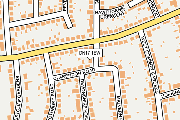 DN17 1EW map - OS OpenMap – Local (Ordnance Survey)