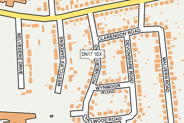 DN17 1EX map - OS OpenMap – Local (Ordnance Survey)