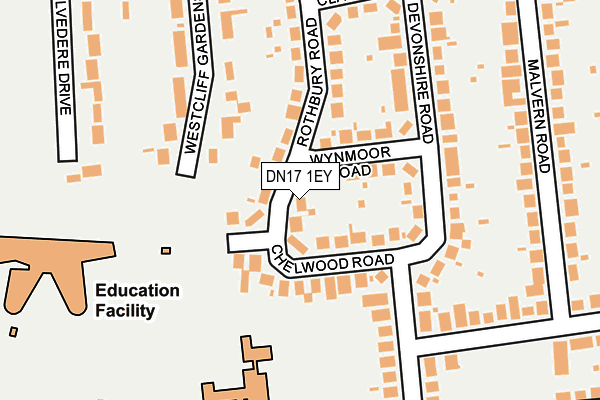 DN17 1EY map - OS OpenMap – Local (Ordnance Survey)