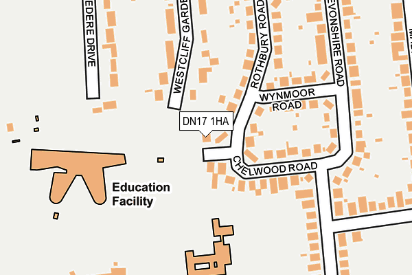 DN17 1HA map - OS OpenMap – Local (Ordnance Survey)