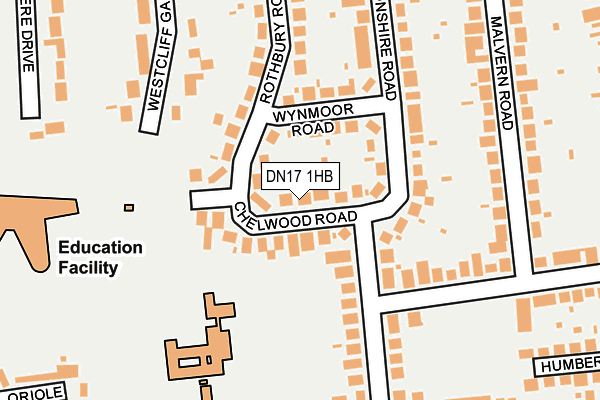 DN17 1HB map - OS OpenMap – Local (Ordnance Survey)