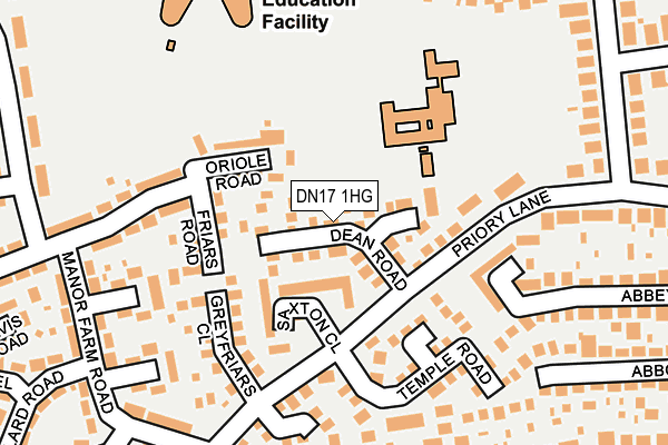 DN17 1HG map - OS OpenMap – Local (Ordnance Survey)
