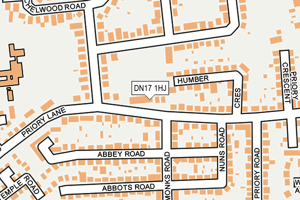 DN17 1HJ map - OS OpenMap – Local (Ordnance Survey)