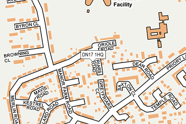 DN17 1HQ map - OS OpenMap – Local (Ordnance Survey)