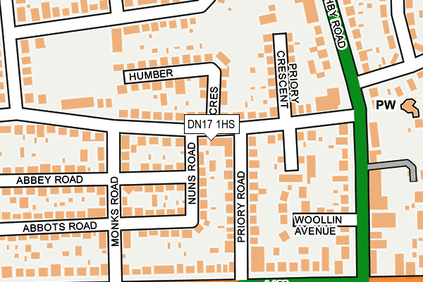 DN17 1HS map - OS OpenMap – Local (Ordnance Survey)