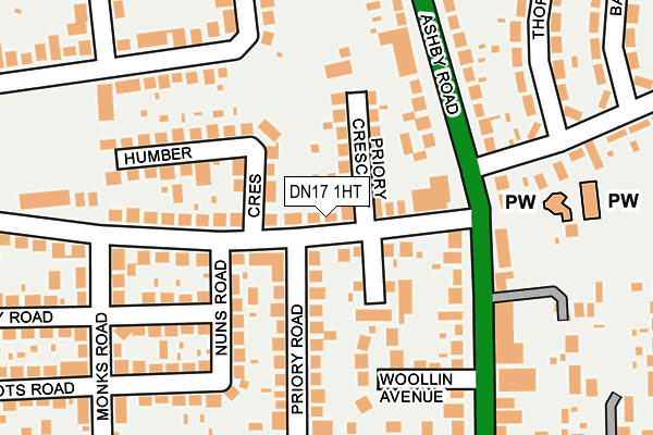 DN17 1HT map - OS OpenMap – Local (Ordnance Survey)