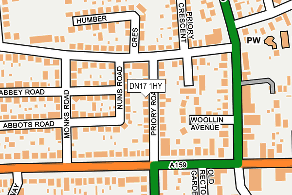 DN17 1HY map - OS OpenMap – Local (Ordnance Survey)