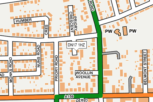 DN17 1HZ map - OS OpenMap – Local (Ordnance Survey)