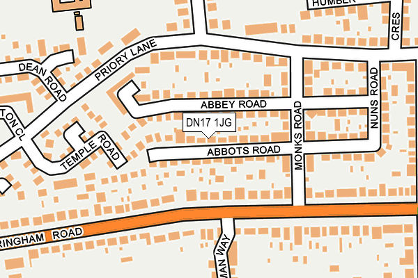 DN17 1JG map - OS OpenMap – Local (Ordnance Survey)