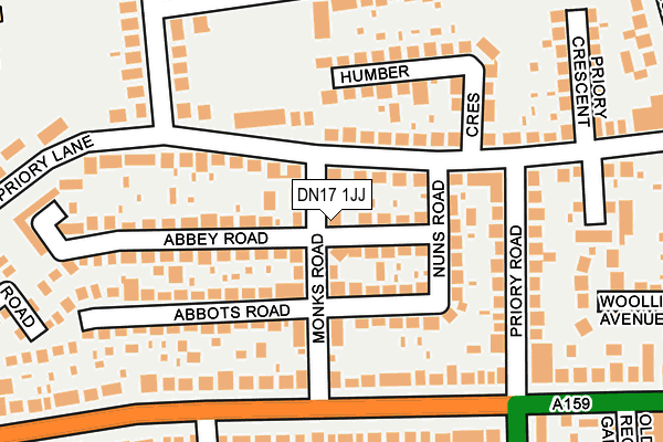 DN17 1JJ map - OS OpenMap – Local (Ordnance Survey)